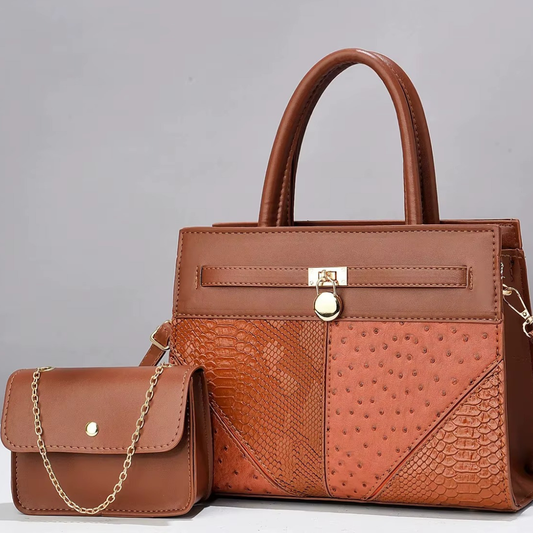 Borsa a Mano Grande + Tracolla Piccola in Ecopelle