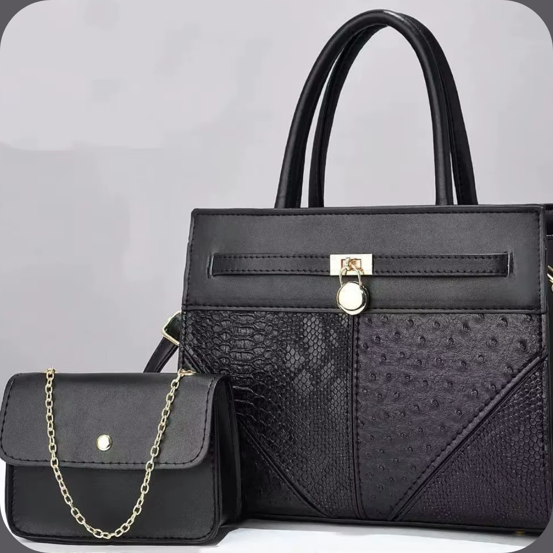 Borsa a Mano Grande + Tracolla Piccola in Ecopelle