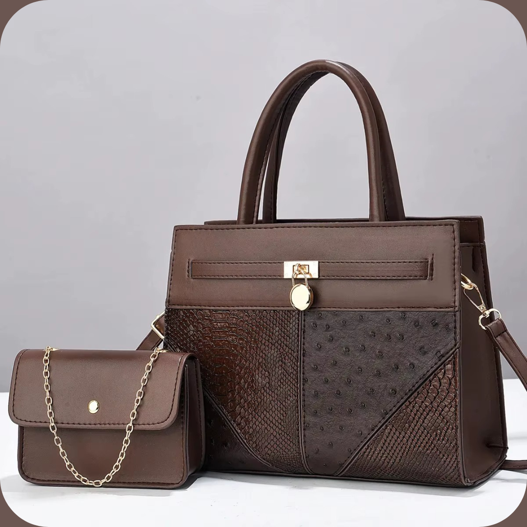 Borsa a Mano Grande + Tracolla Piccola in Ecopelle