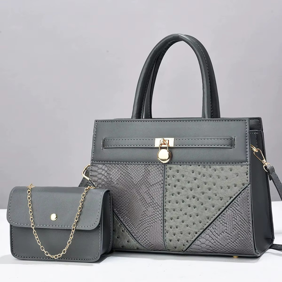 Borsa a Mano Grande + Tracolla Piccola in Ecopelle