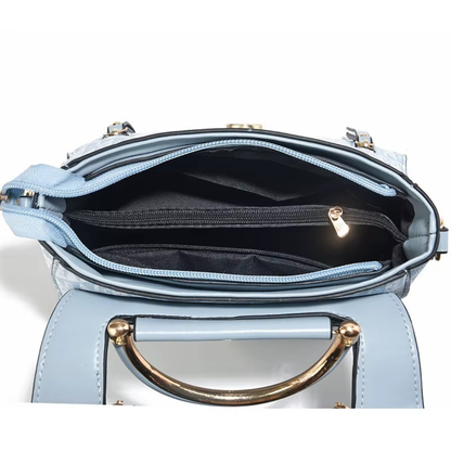 Borsa Elegante con Dettagli Oro e Texture Iconica