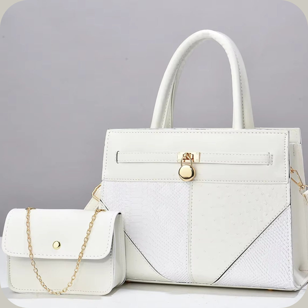 Borsa a Mano Grande + Tracolla Piccola in Ecopelle